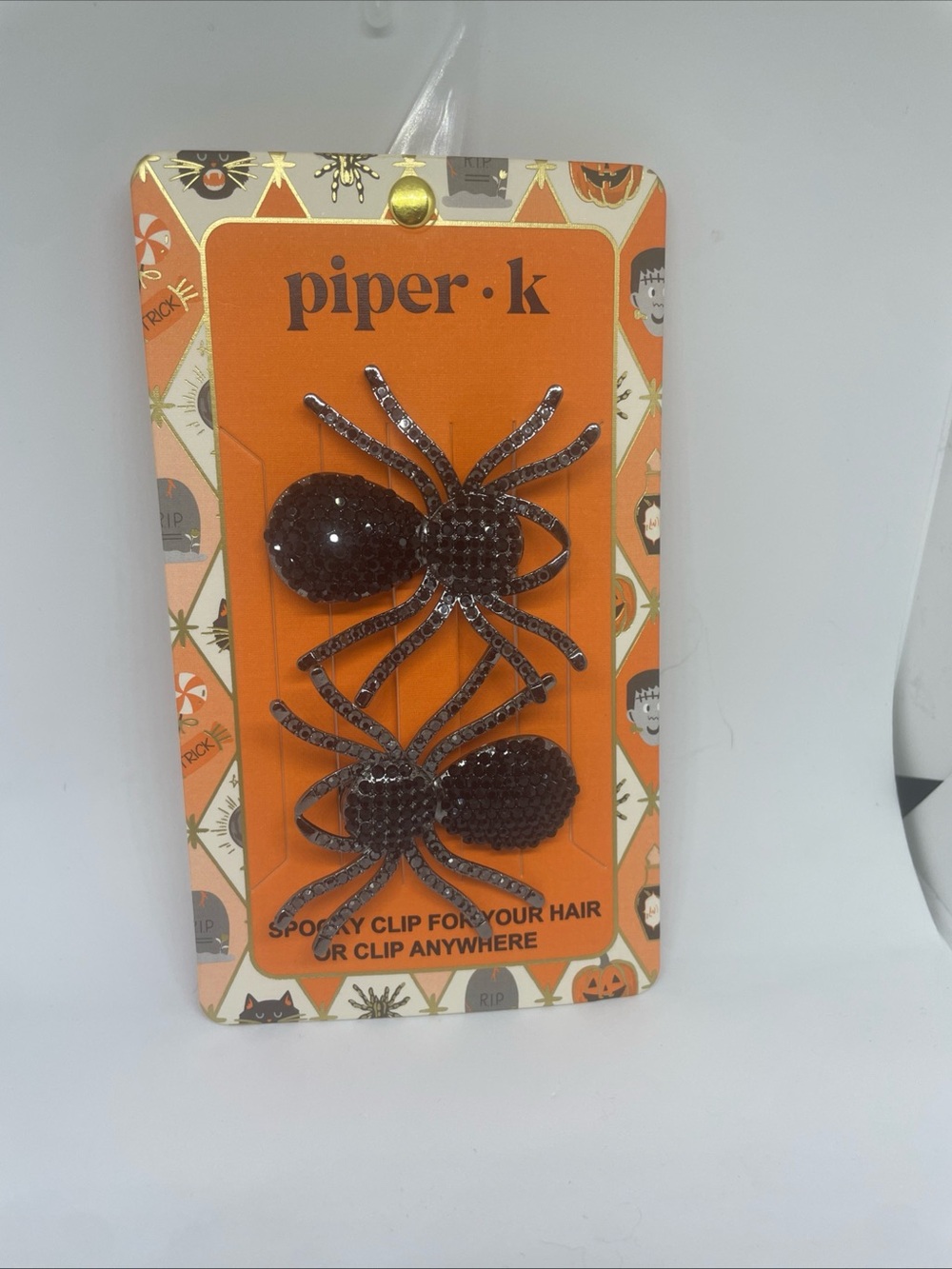 piper·k Black Glitter Spider Hair Clips - Set of 2